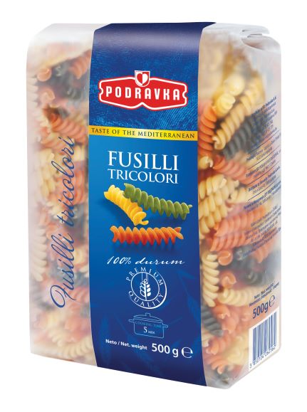 Těstoviny fusilli tricolore (tříbarevná vřetena) 500 g